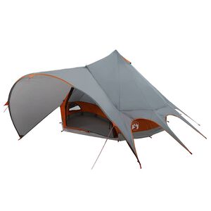 vidaXL Tente Teepee 5 personnes Gris et orange 415 x 415 x 247 cm