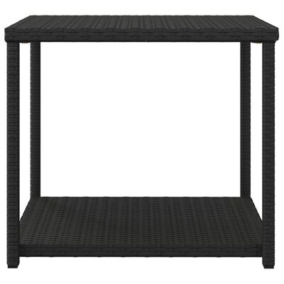 vidaXL Table d'appoint noir 55x45x49 cm résine tressée