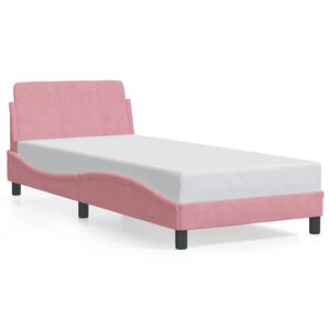 vidaXL Cadre de lit avec t&ecirc;te de lit Dover rose 80x200 cm velours