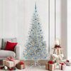 vidaXL Sapin de No&euml;l avec 300 LED avec support Argent 210 cm PET