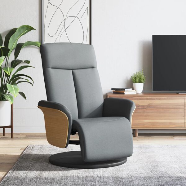 vidaXL Fauteuil inclinable avec repose-pieds gris clair tissu