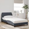 vidaXL Lit avec matelas Dover gris fonc&eacute; 100x200 cm velours