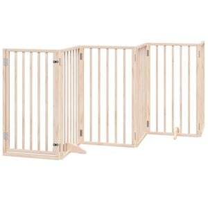 vidaXL Barri&egrave;re pour chien avec porte pliable 6 panneaux 300 cm Bois de peuplier