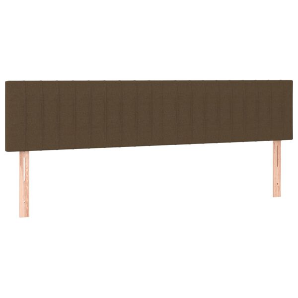 vidaXL T&ecirc;tes de lit 2 pcs Marron Fonc&eacute; 100x5x78/88 cm Tissu