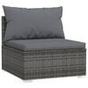 vidaXL Salon de jardin 9 pcs avec coussins R&eacute;sine tress&eacute;e Gris