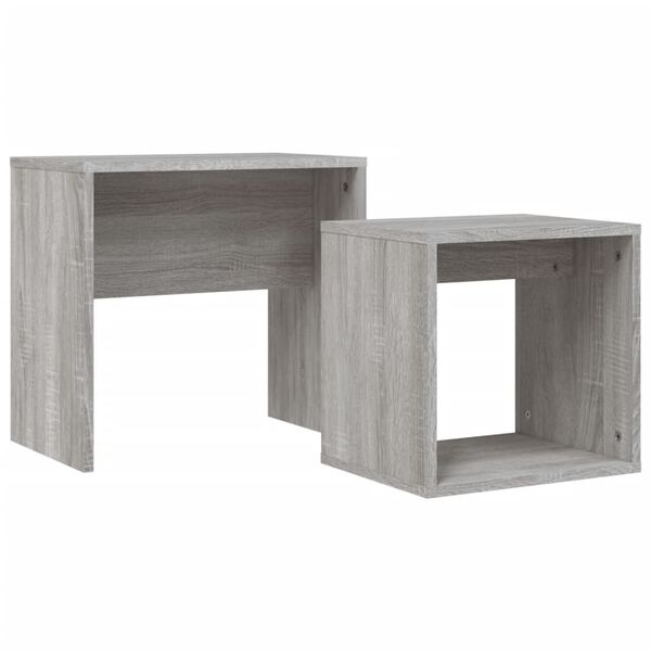 vidaXL Tables basses gigognes 2 pcs sonoma gris bois d'ing&eacute;nierie