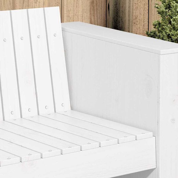 vidaXL Canapé de jardin Blanc 185,5 x 60 x 62 cm Pin massif