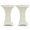 Housse de table &Oslash; 80 cm Cr&egrave;me extensible 2 pcs