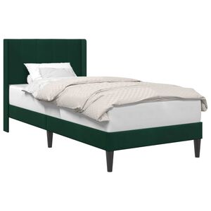 vidaXL Cadre de lit avec t&ecirc;te de lit Vert fonc&eacute; 80 x 200 cm Velours