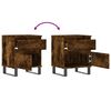vidaXL Tables de chevet 2 pcs ch&ecirc;ne fum&eacute; 40x35x50 cm bois ing&eacute;nierie
