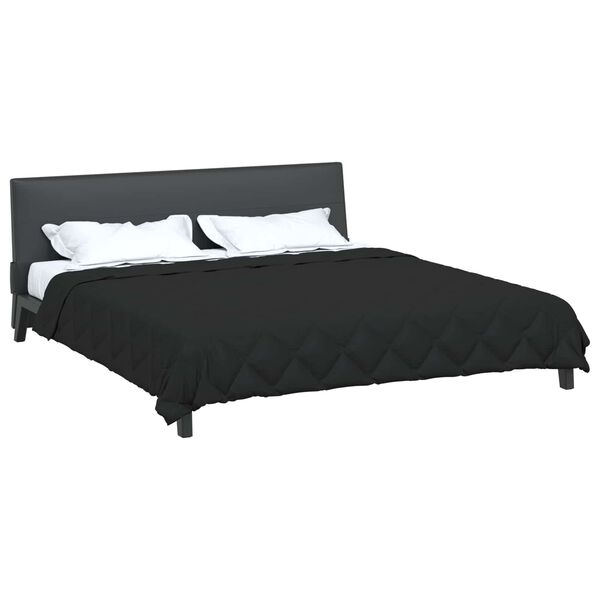 vidaXL Duvet complet toute l'ann&eacute;e Noir 220 x 240 cm Microfibre