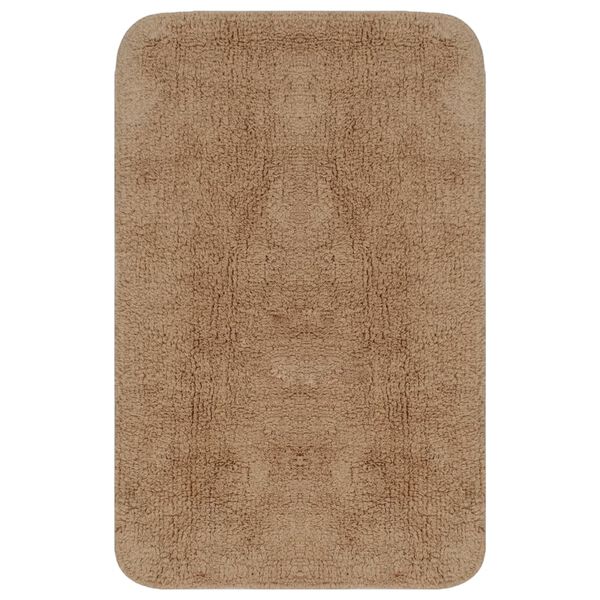 vidaXL Jeu de tapis de salle de bain 3 pcs Tissu Beige