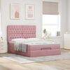 vidaXL Cadre de lit ottoman avec matelas rose 140x190 cm velours