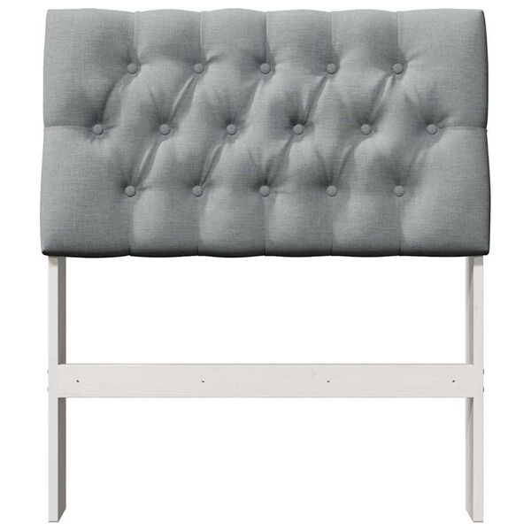 vidaXL T&ecirc;te de lit capitonn&eacute;e Gris clair 80 cm Pin massif