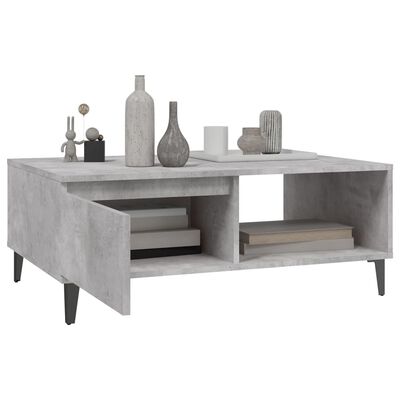 vidaXL Table basse gris béton 90x60x35 cm bois d'ingénierie