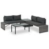 vidaXL Salon de jardin 3 pcs avec coussins R&eacute;sine tress&eacute;e Gris