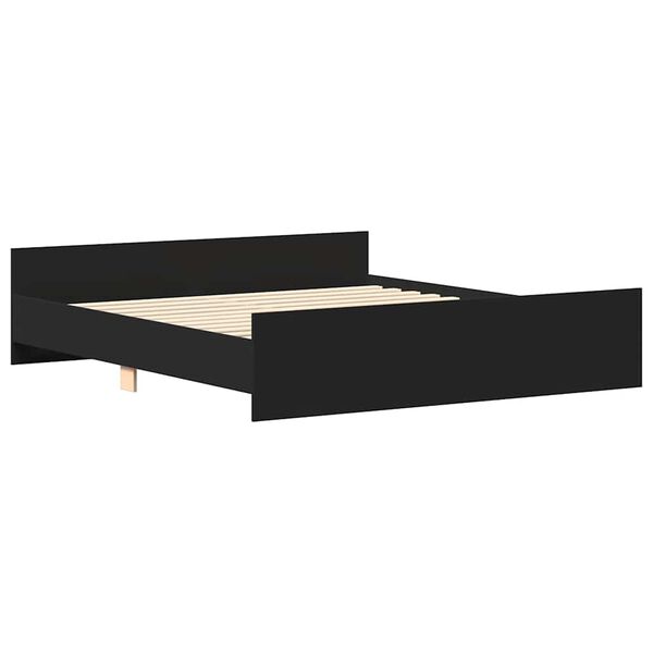 vidaXL Cadre de lit sans matelas noir 200x200 cm