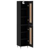 vidaXL Buffet haut Noir 34,5x34x180 cm Bois d'ing&eacute;nierie