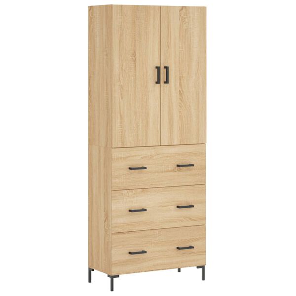 vidaXL Buffet haut Ch&ecirc;ne sonoma 69,5x34x180 cm Bois d'ing&eacute;nierie