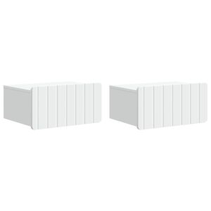 vidaXL Cabinet de chevet mural 2 pcs Blanc 49 x 34,5 x 24 cm