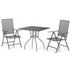 vidaXL Ensemble &agrave; manger de jardin 3 pcs anthracite acier