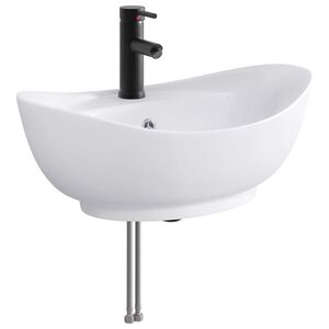 vidaXL Lavabo de salle de bain avec robinet et &eacute;vacuation Noir Mat