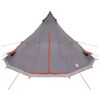 vidaXL Tente Tipi familiale Gris et orange 560 x 560 x 300 cm
