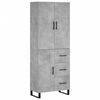 vidaXL Buffet haut Gris b&eacute;ton 69,5x34x180 cm Bois d'ing&eacute;nierie