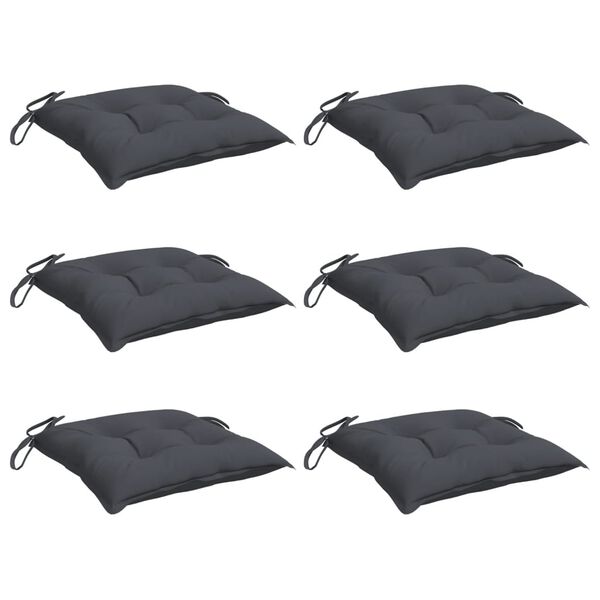 vidaXL Coussins de chaise lot de 6 anthracite 50x50x7 cm tissu oxford