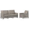 vidaXL Ensemble de Canap&eacute;s 2 pcs Gris clair Tissu en su&egrave;de synth&eacute;tique