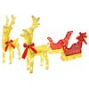 vidaXL Renne et tra&icirc;neau de No&euml;l 3D LOVIISA 3 pc 160 LED Blanc chaud