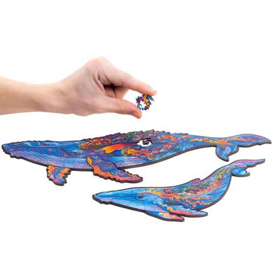 UNIDRAGON Puzzle en bois 172 pcs Milky Whales Moyen 33x20 cm