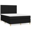 vidaXL Sommier &agrave; lattes de lit avec matelas Noir 140x190 cm Tissu