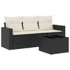 vidaXL Salon de jardin 4 pcs avec coussins noir r&eacute;sine tress&eacute;e