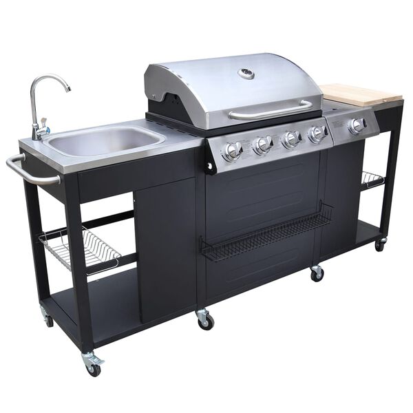 vidaXL Barbecue de cuisine d'ext&eacute;rieur Montana 4 br&ucirc;leurs