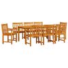 vidaXL Ensemble de salle &agrave; manger pour jardin 9 pc Marron