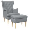 vidaXL Fauteuil avec pouf 2 pc Gris clair Tissu