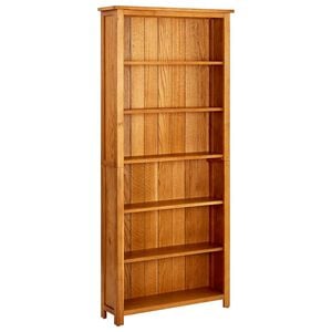 vidaXL Biblioth&egrave;que &agrave; 6 &eacute;tag&egrave;res 80x22,5x180 cm Bois de ch&ecirc;ne massif