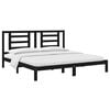 vidaXL Cadre de lit sans matelas noir 200x200 cm bois massif de pin