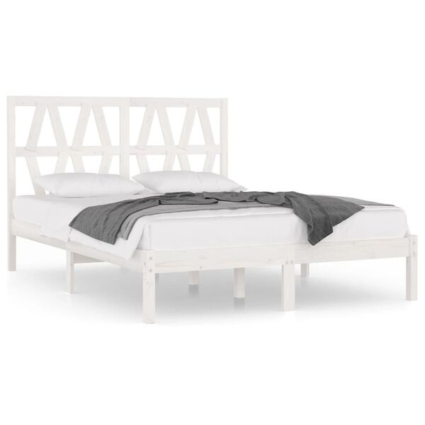vidaXL Cadre de lit sans matelas blanc bois massif 120x200 cm
