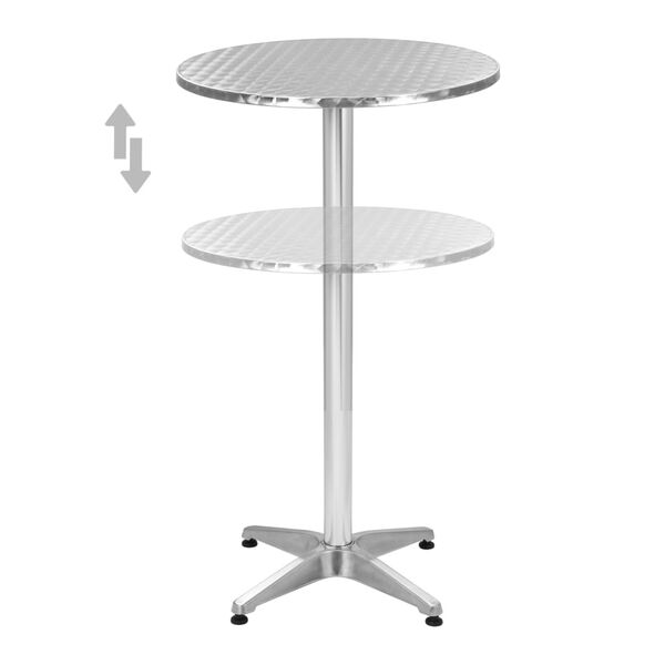 vidaXL Table pliable de jardin Argent&eacute; 60x(70-110) cm Aluminium