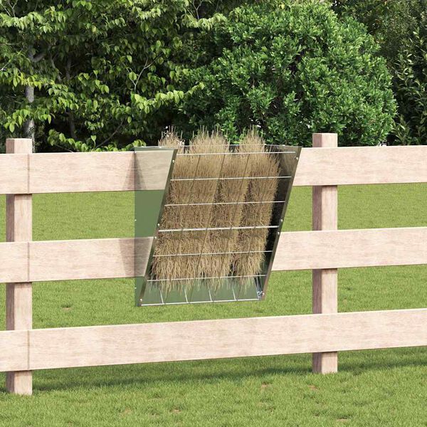 vidaXL R&acirc;telier &agrave; foin suspendu Argent 61 x 33 x 66 cm Acier galvanis&eacute;