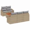 vidaXL Ensemble de canap&eacute; de jardin 6 pc Beige polyrotin