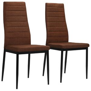 vidaXL Chaises &agrave; manger lot de 2 marron tissu