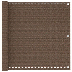 vidaXL &Eacute;cran de balcon Marron 75 x 1200 cm HDPE et Aluminium