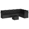 vidaXL Salon de jardin 8 pcs avec coussins noir r&eacute;sine tress&eacute;e