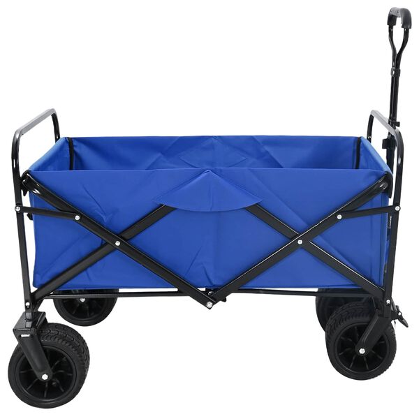 vidaXL Chariot &agrave; Main Pliable Bleu 89 x 63 x 96 cm