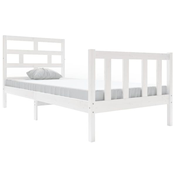 vidaXL Cadre de lit sans matelas blanc bois massif 90x200 cm