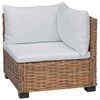 vidaXL Canap&eacute; d'angle avec coussins GENDT Rotin naturel Naturel