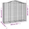 vidaXL Paniers &agrave; gabions arqu&eacute;s 14 pcs 200x50x160/180 cm Fer galvanis&eacute;